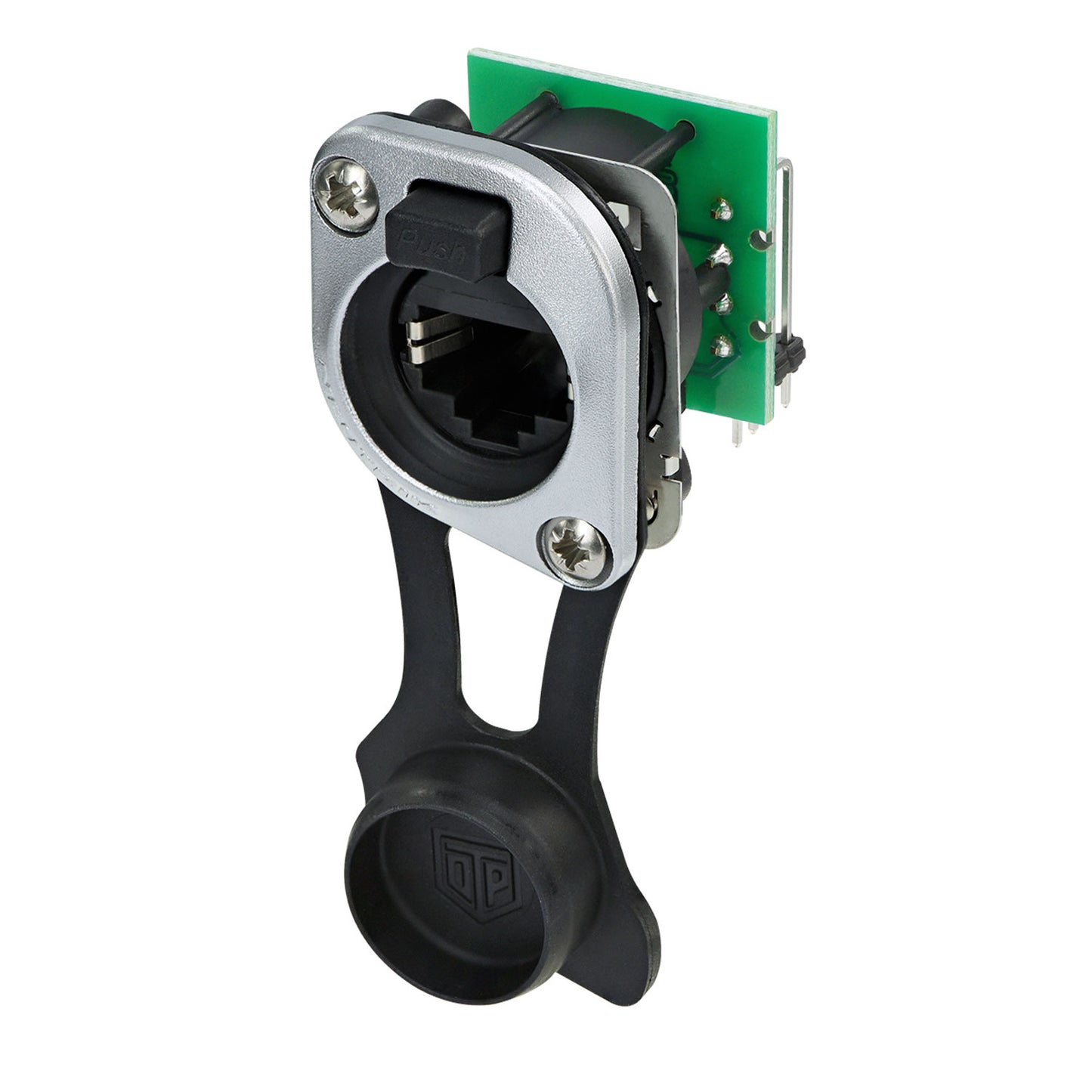 NEUTRIK® RJ45 CAT.5e, IP65 in mated condition , 8-pole , metal-, Horizontal print connection-lizdas jungtis, gold plated contact(s), Type D, nickel