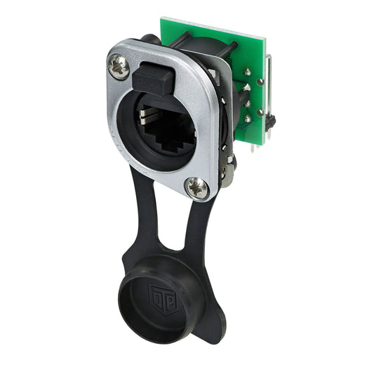 NEUTRIK® RJ45 CAT.5e, IP65 in mated condition , 8-pole , metal-, Horizontal print connection-lizdas jungtis, gold plated contact(s), Type D, nickel