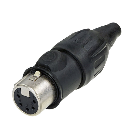 NEUTRIK® XLR, UL50E , 5-pol , metal-, Soldering-lizdas jungtis, gold plated contact(s), tiesi, nickel