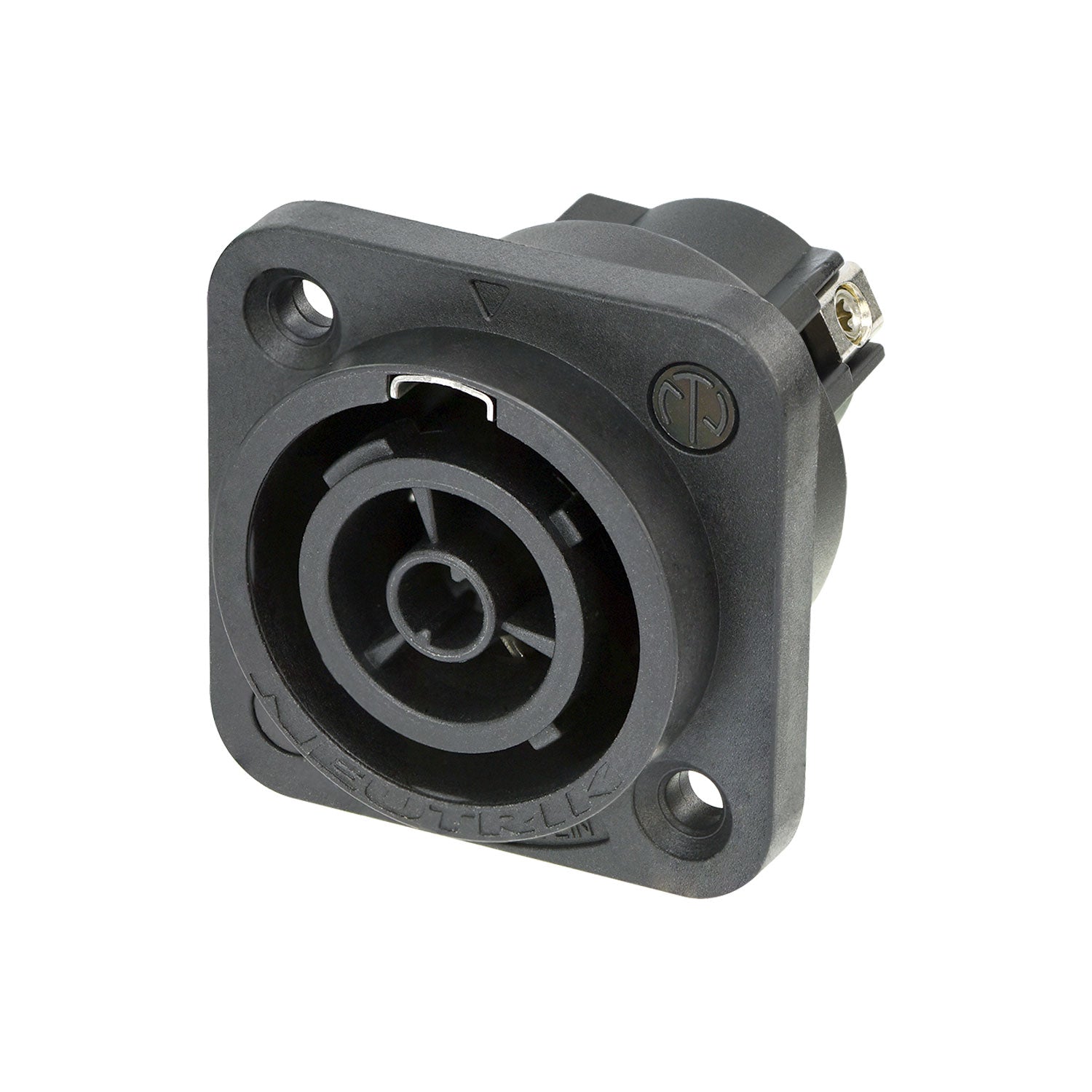 NEUTRIK® powerCON®, UL50E , 3-pole , plastic-, cutting / clamp-kištukas jungtis, sidabrinis plated contact(s), juodas