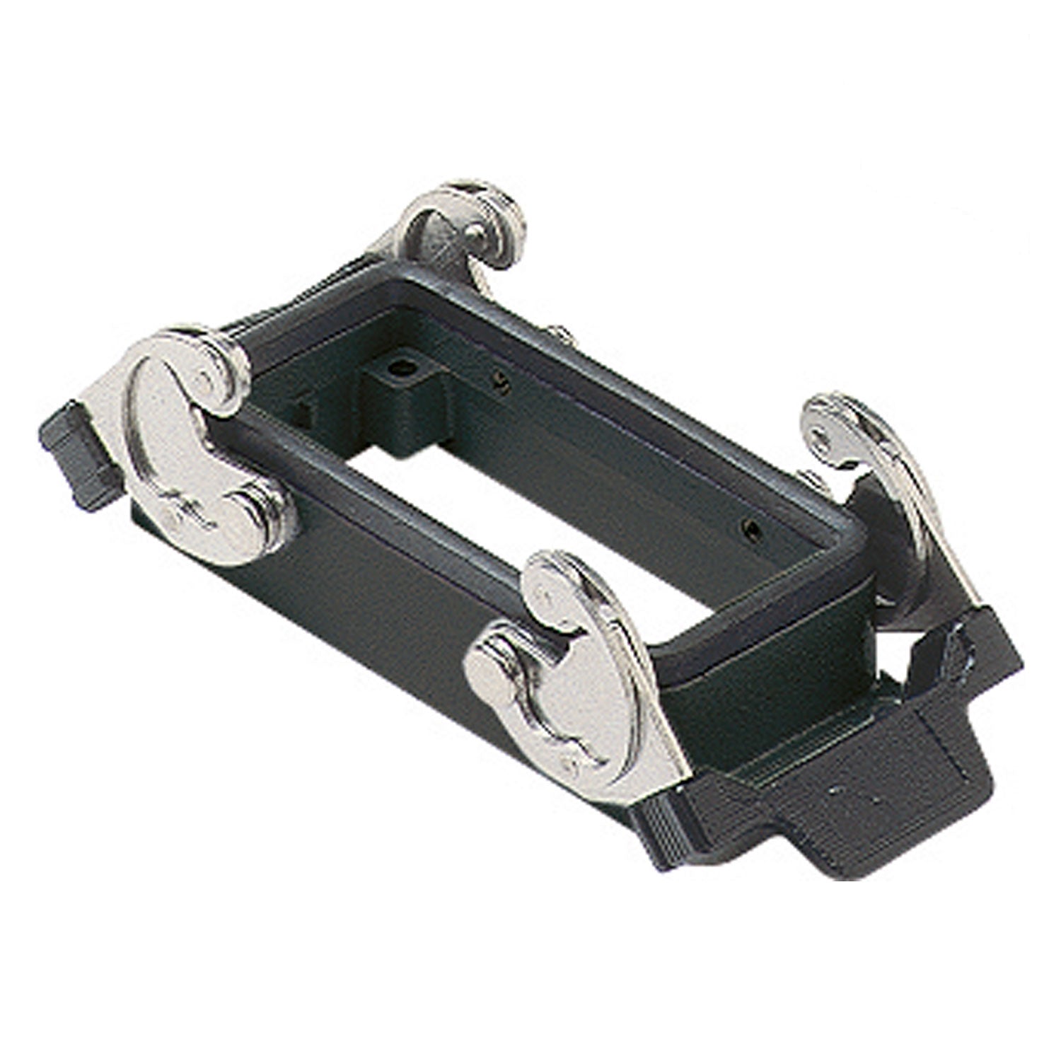 ILME rectangular MP 10, metal-, Surface-mounted housing high, 2 clamps, juodas