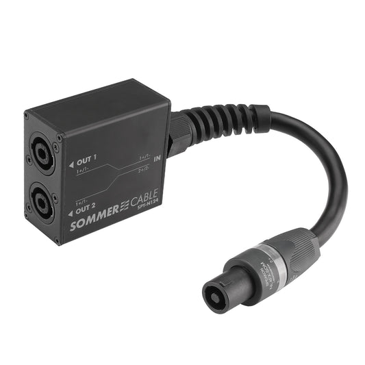 Adapter | NL4FX-SOM/speakON® NL2MP SPLIT tiesi, pilkas