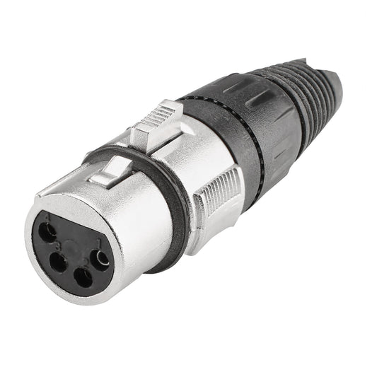 XLR, 4-pole , metal-, Soldering-lizdas jungtis, tiesi