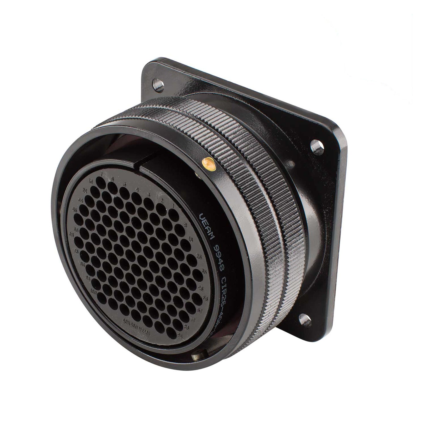 HICON Round-LK, 100-pole , metal-, Panel socket, bayonet husk, juodas
