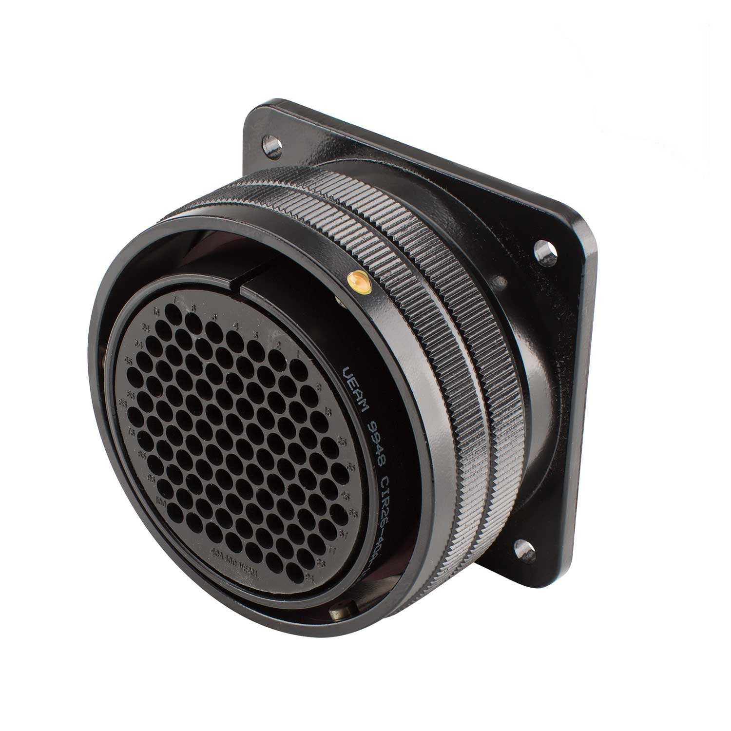 HICON Round-LK, 100-pole , metal-, Panel socket, bayonet husk, juodas