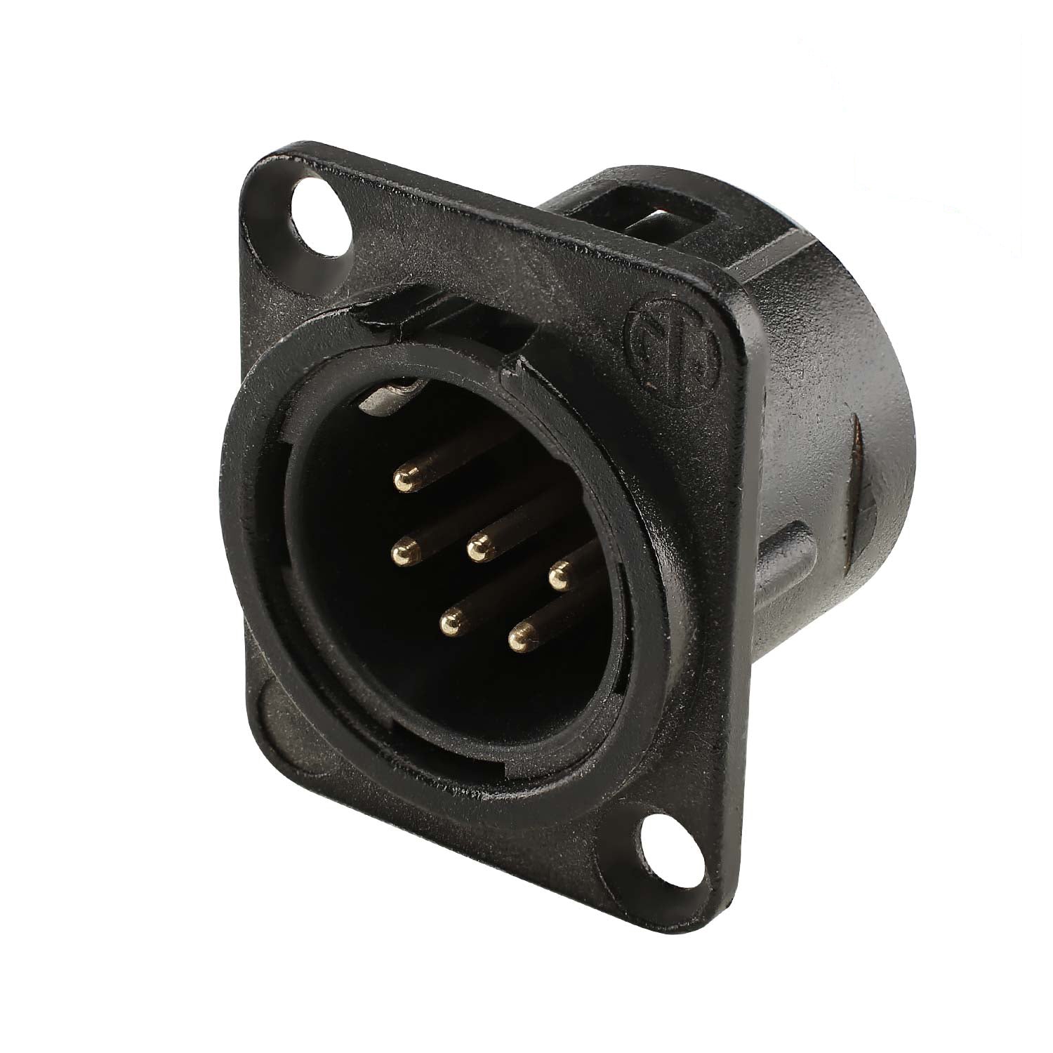 NEUTRIK® XLR, 6-pole , metal-, Soldering-kištukas jungtis, gold plated contact(s), Type D, juodas