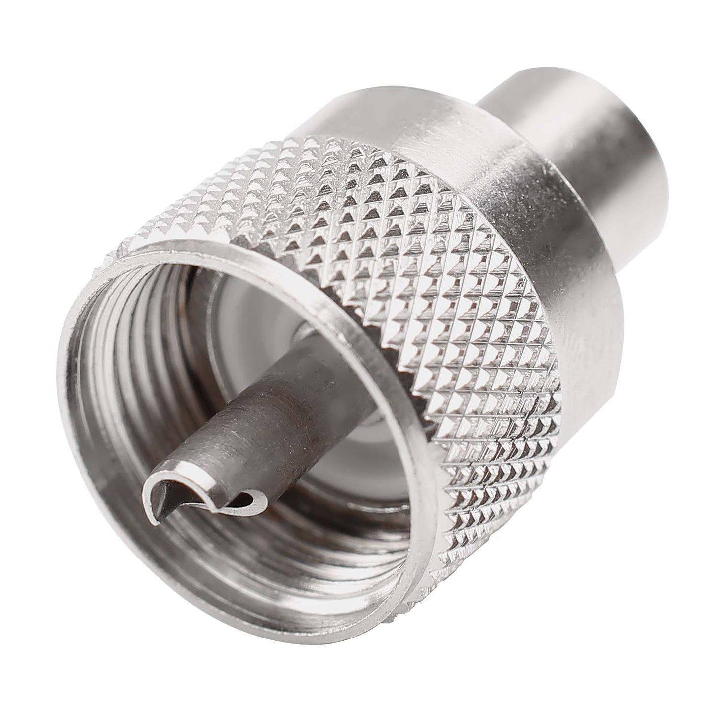 HICON Antenna, 2-pole , metal-, prisukama-lizdas jungtis, tiesi, pilkas