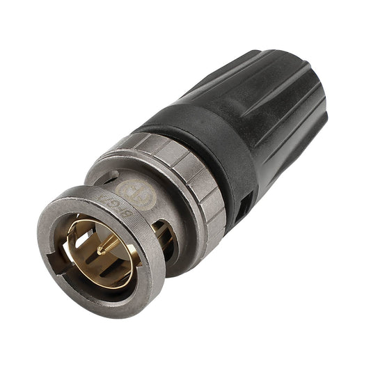 NEUTRIK® BNC, 2-pole , metal-, crimp-kištukas jungtis, hard gold plated contact(s), tiesi, nickel, for Crimping insert DIE-R-BNCX-PDG