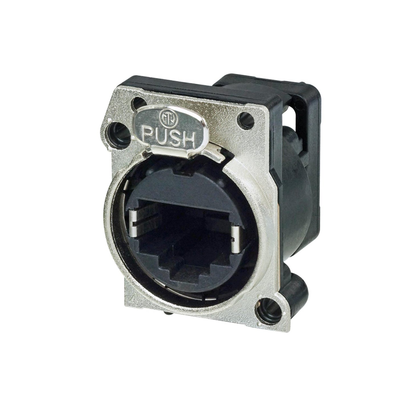 NEUTRIK® gold-plated, RJ45, PCB vertical, A-flange, 8-pole lizdas jungtis, gold plated contact(s)