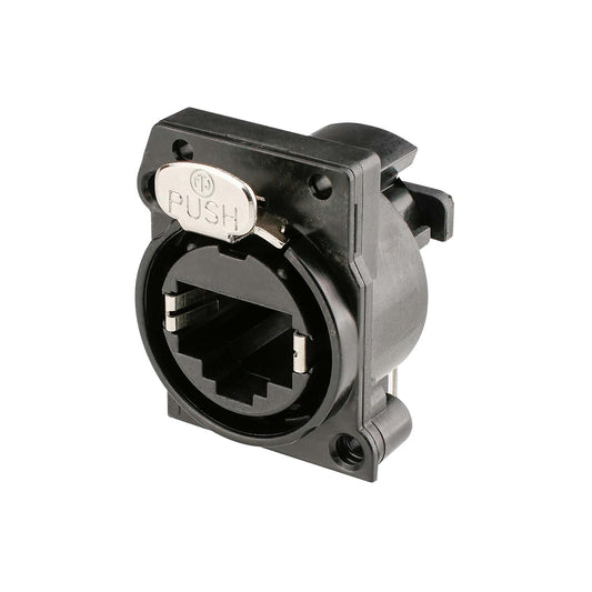 NEUTRIK® gold-plated, RJ45, PCB horizontal, A-flange, 8-pole lizdas jungtis, gold plated contact(s)