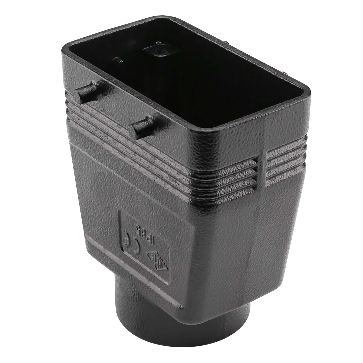 ILME rectangular MP 10, metal-, Sleeve housing, 4 bolts, juodas