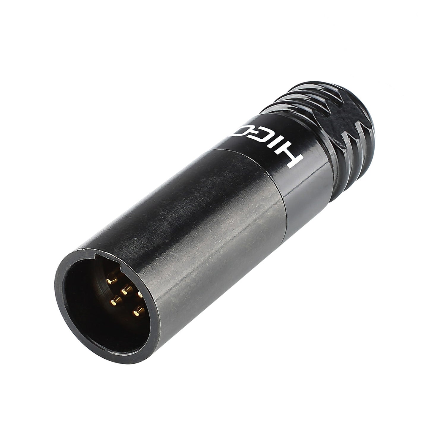 HICON Mini-XLR, 5-pol , metal-, Soldering-kištukas jungtis, tiesi, juodas