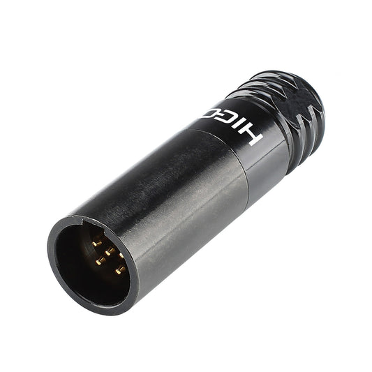 HICON Mini-XLR, 5-pol , metal-, Soldering-kištukas jungtis, tiesi, juodas