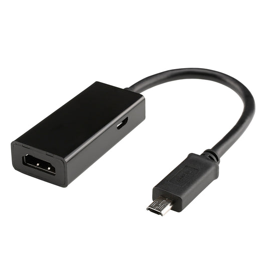 Adapter | USB micro kištukas/HDMI lizdas tiesi, juodas