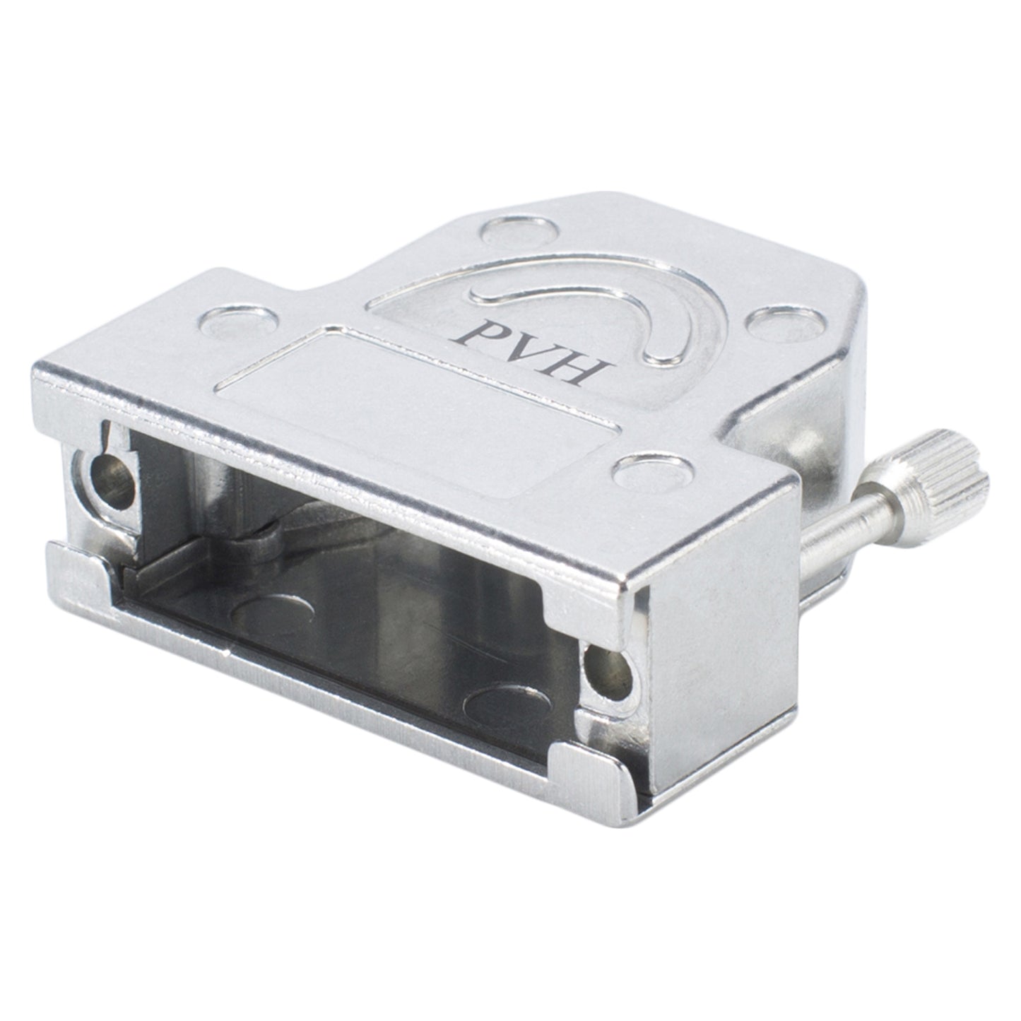 SUB-D (5-channel)/full metal shell, 45°/ 90° cable outlet, metal-, tiesi, pilkas