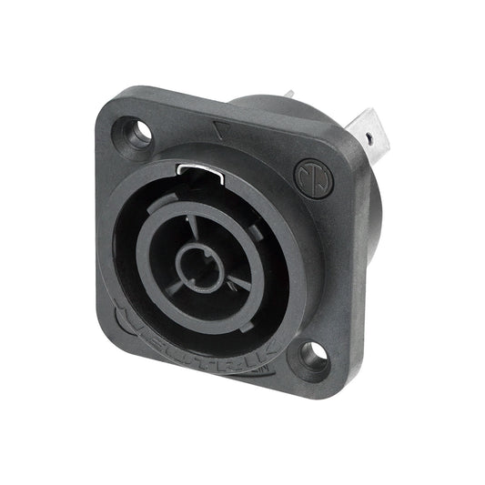 NEUTRIK® powerCON®, UL50E , 3-pole , plastic-, jungtis-in technology-kištukas jungtis, sidabrinis plated contact(s), juodas