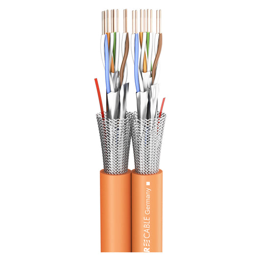 DMX & Power SC-Mercator CAT.7 DUPLEX; 2 x CAT.7; FRNC; 17 x 8,5 mm; oranžinis; Dca
