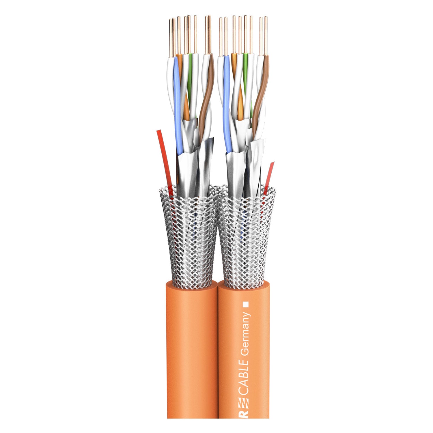 DMX & Power SC-Mercator CAT.7 DUPLEX; 2 x CAT.7; FRNC; 17 x 8,5 mm; oranžinis; Dca - 1000 m ritė