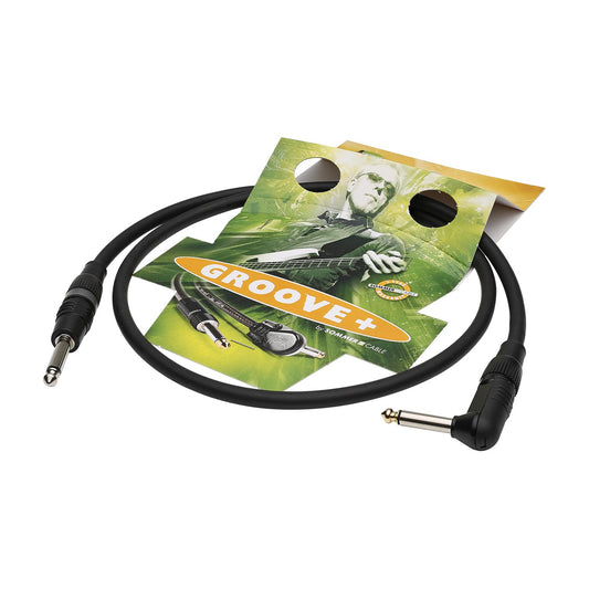 Instrumentinis kabelis SC-sidabrinis Spirit, 1 x 0,22 mm² | jack / jack 90°, HICON