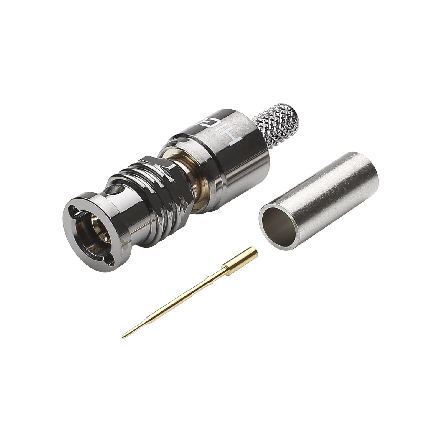 HICON MINI BNC 3G-SDI crimp-kištukas jungtis, tiesi, nickel