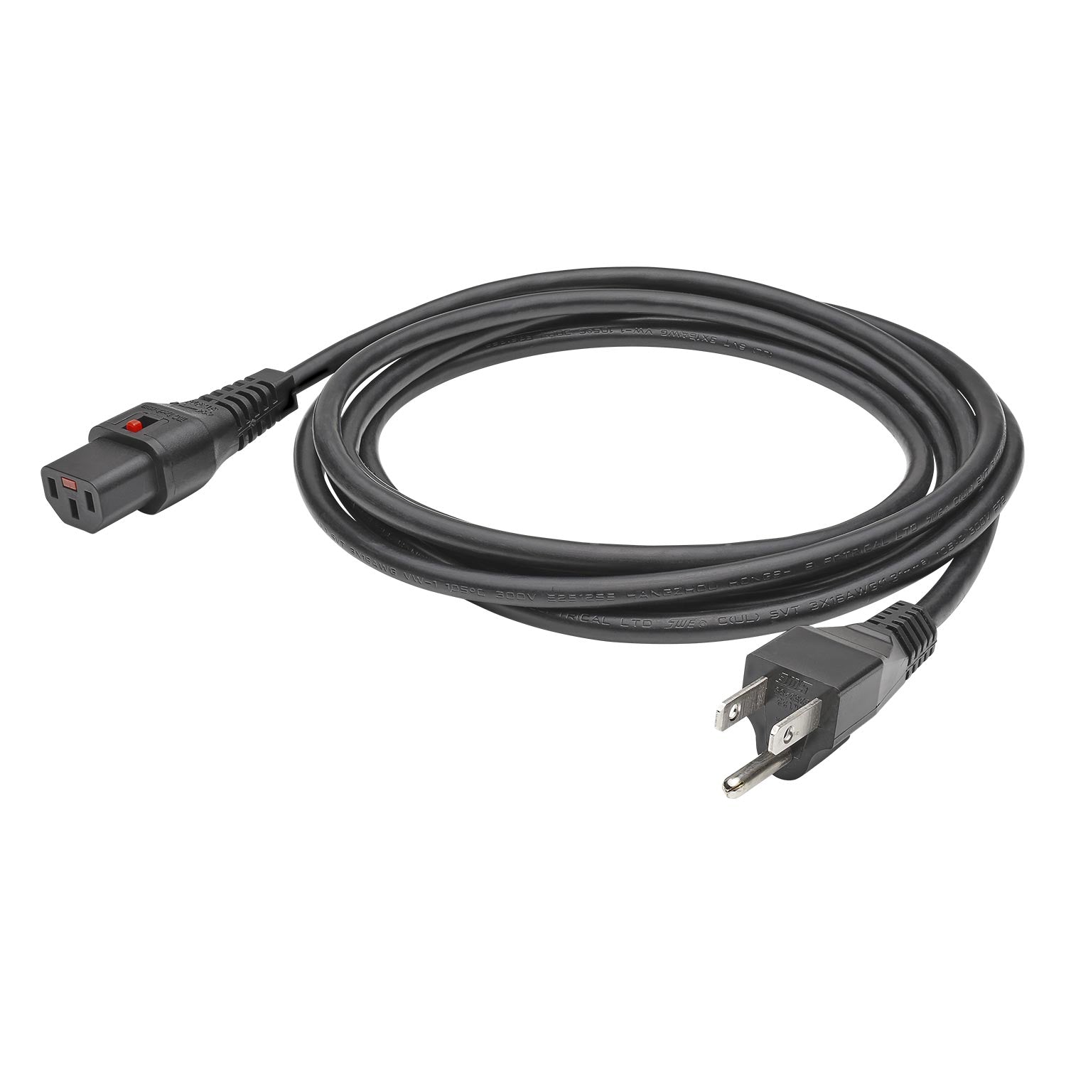 Power supply IEC cable, 3 x 1,00 mm² | IEC cable socket / USA Plug NEMA 5-15P