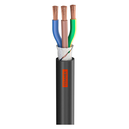 Rubber Sleeve Cable Titanex; 3 x 6.00 mm²; rubber, Ø 17,50 mm; juodas