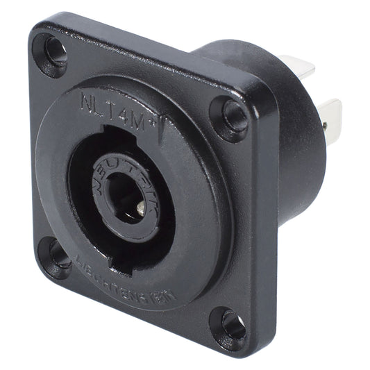 NEUTRIK® speakON®, splashproof IP54 , 4-pole , metal-, Soldering-kištukas jungtis, sidabrinis plated contact(s), Type G, juodas