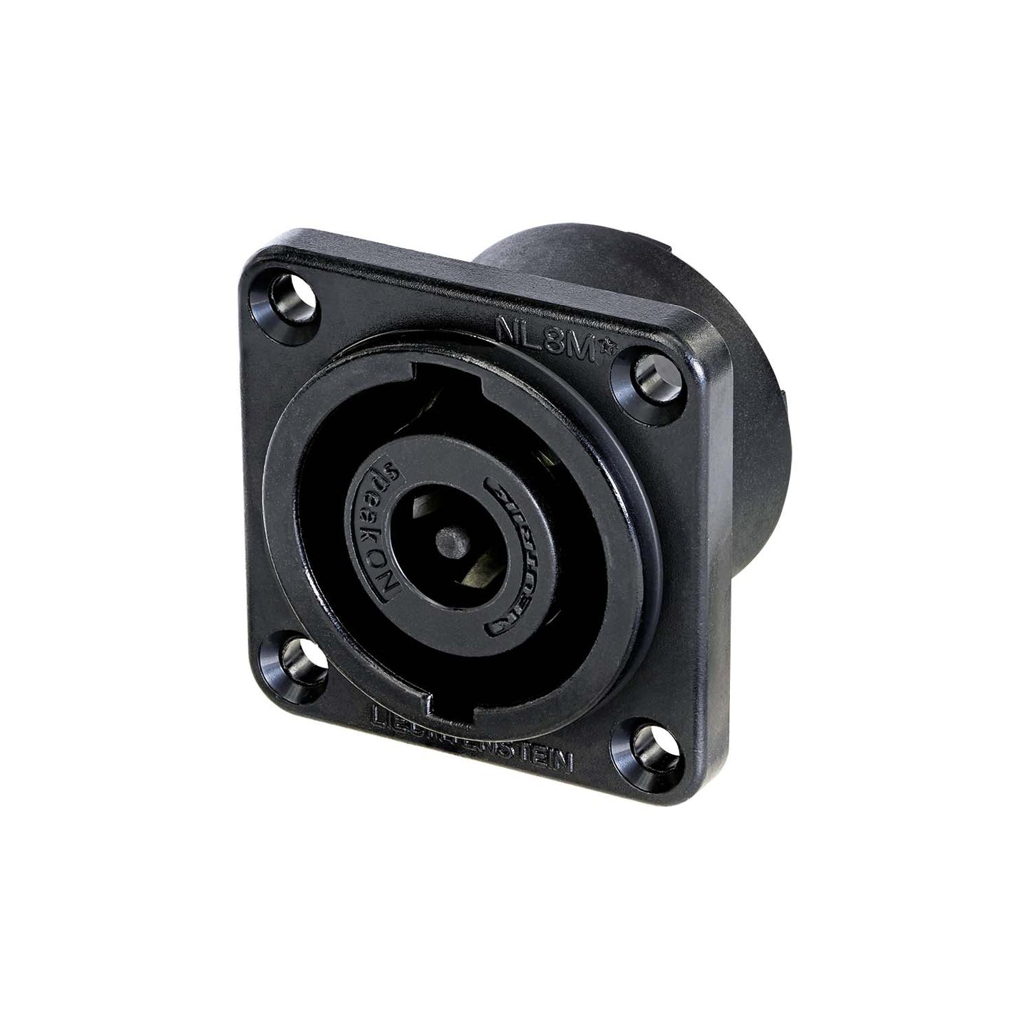 NEUTRIK® speakON®, 8-pole , metal-, 3/16" Flat tabs-kištukas jungtis, sidabrinis plated contact(s), Type G, juodas