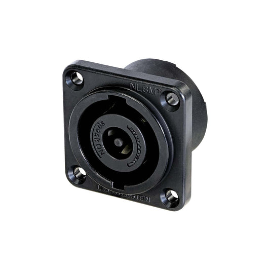 NEUTRIK® speakON®, 8-pole , metal-, 3/16" Flat tabs-kištukas jungtis, sidabrinis plated contact(s), Type G, juodas