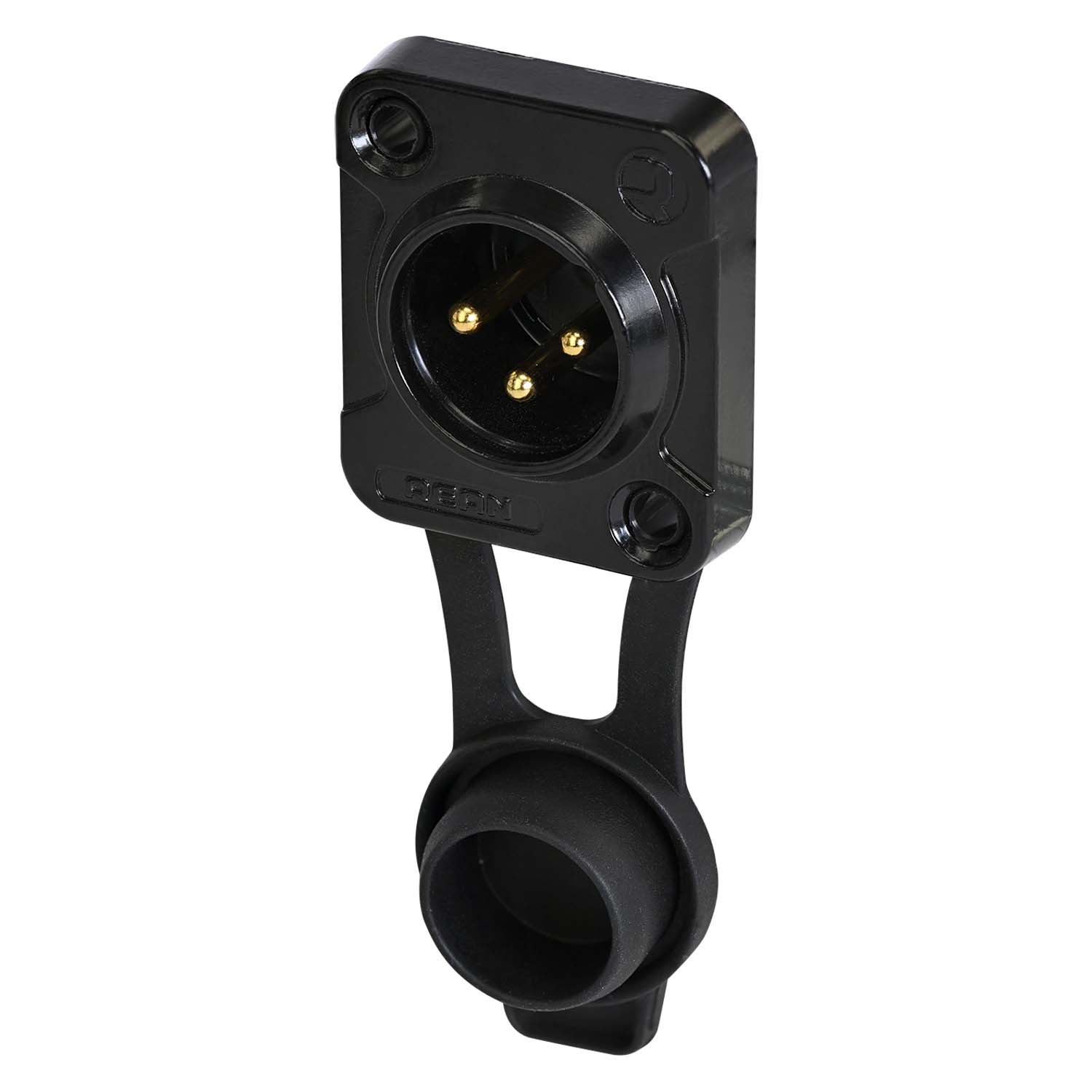 REAN XLR, IP65 in mated condition , 3-pole lizdas jungtis, gold plated contact(s), Type D, juodas