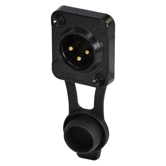 REAN XLR, IP65 in mated condition , 3-pole lizdas jungtis, gold plated contact(s), Type D, juodas