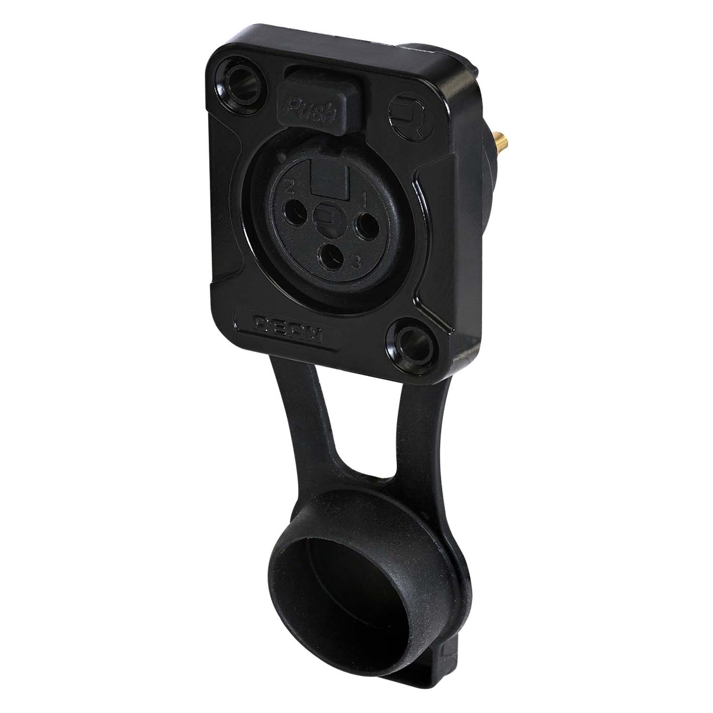 REAN XLR, IP65 in mated condition , 3-pole lizdas jungtis, gold plated contact(s), Type D, juodas