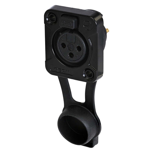 REAN XLR, IP65 in mated condition , 3-pole lizdas jungtis, gold plated contact(s), Type D, juodas