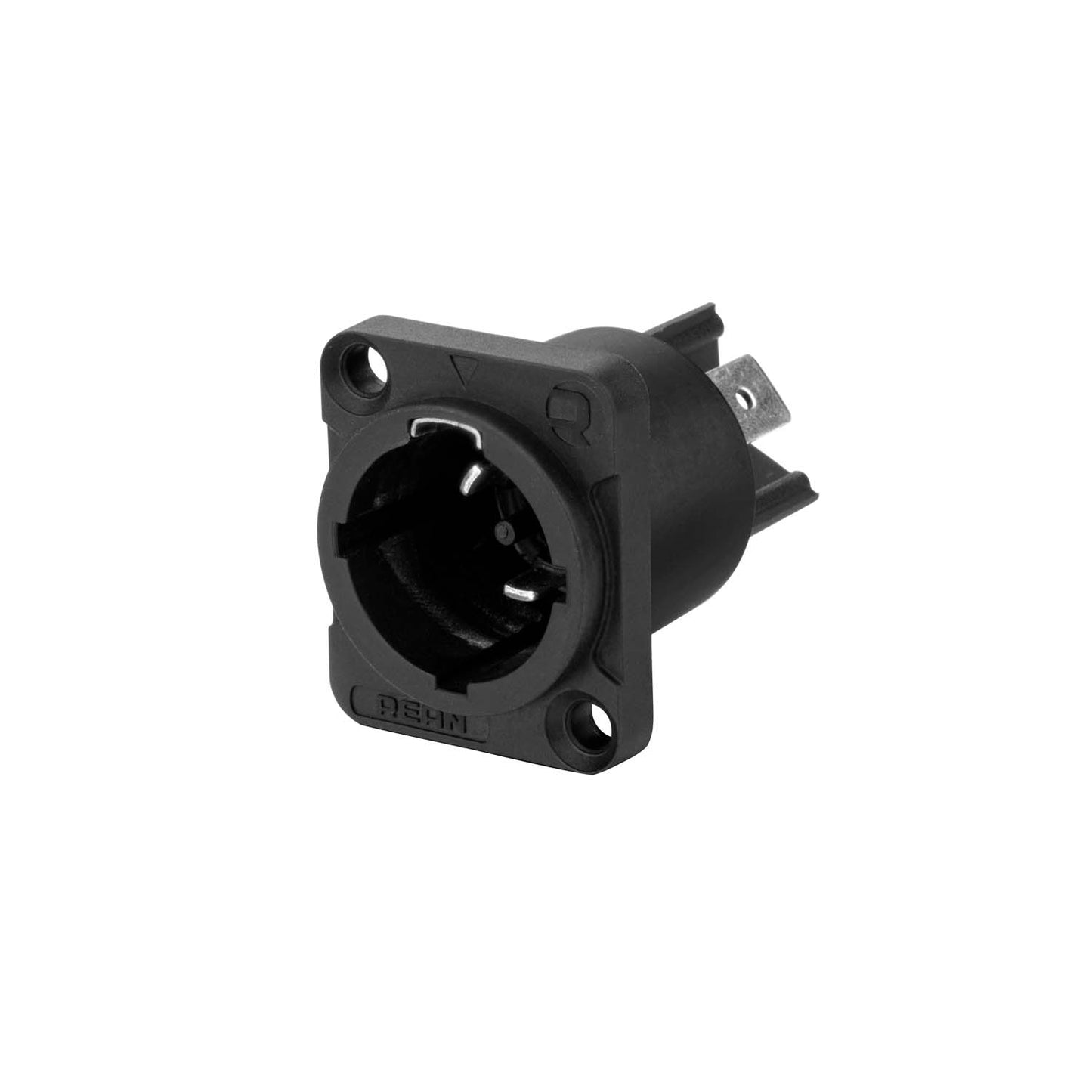 REAN powerCON®, IP65 in mated condition , 3-pole , plastic-, jungtis-in technology-kištukas jungtis, sidabrinis plated contact(s), Type D, juodas