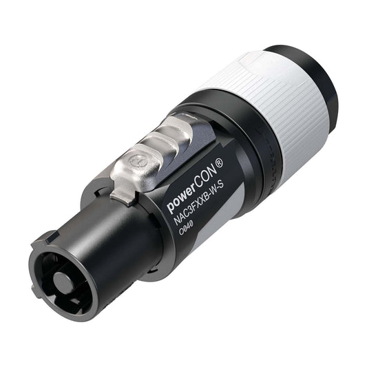 NEUTRIK® powerCON®, 3-pole , plastic-, prisukama-lizdas jungtis, sidabrinis plated contact(s), tiesi, pilkas