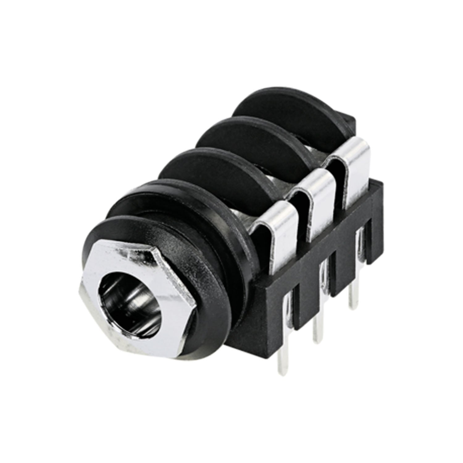 NEUTRIK® jack (6,3mm), 3-pole , plastic-, Soldering-lizdas jungtis, tin-coated contact(s), tiesi, juodas