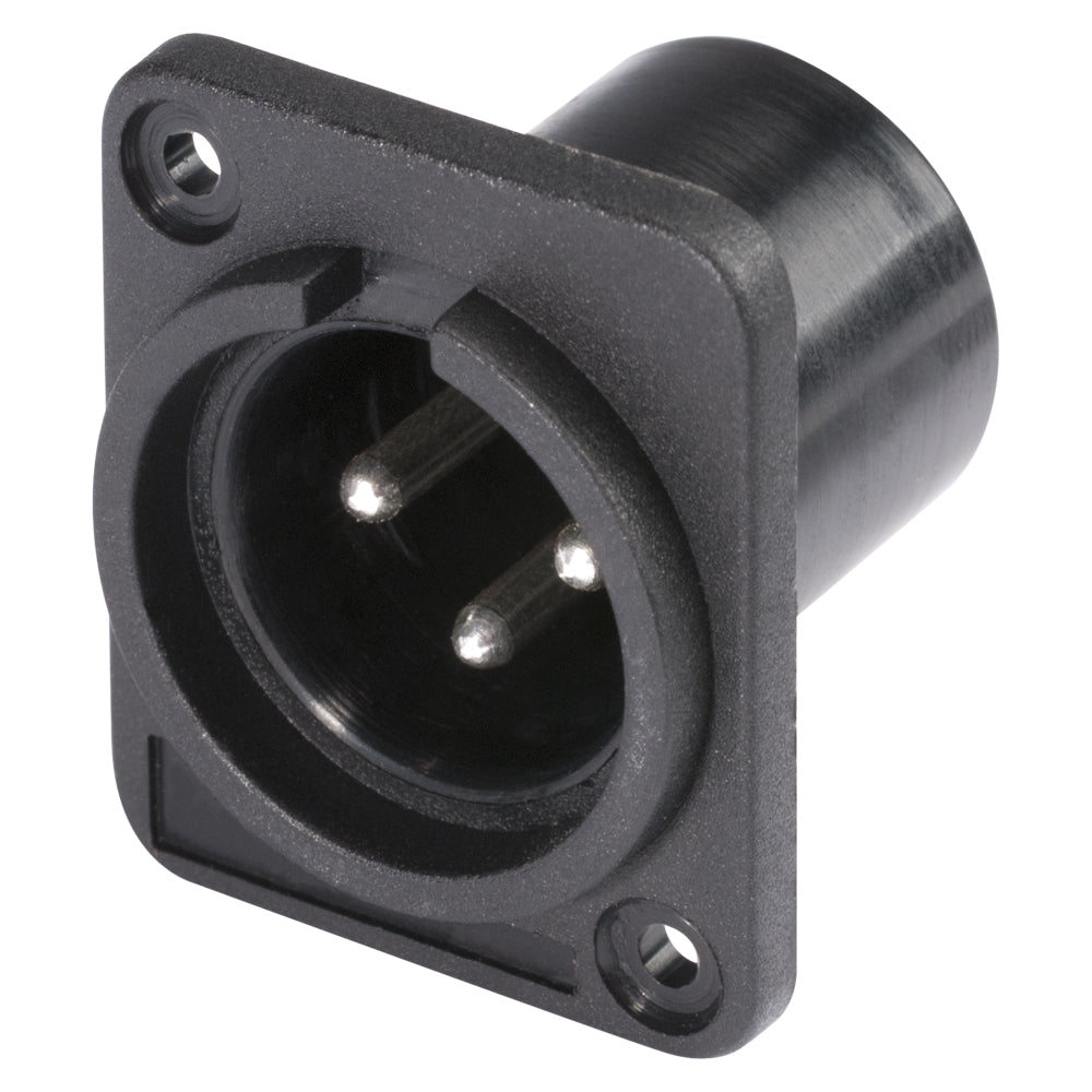 HICON XLR, 3-pole , plastic-, Soldering-kištukas jungtis, sidabrinis plated contact(s), Type D, juodas