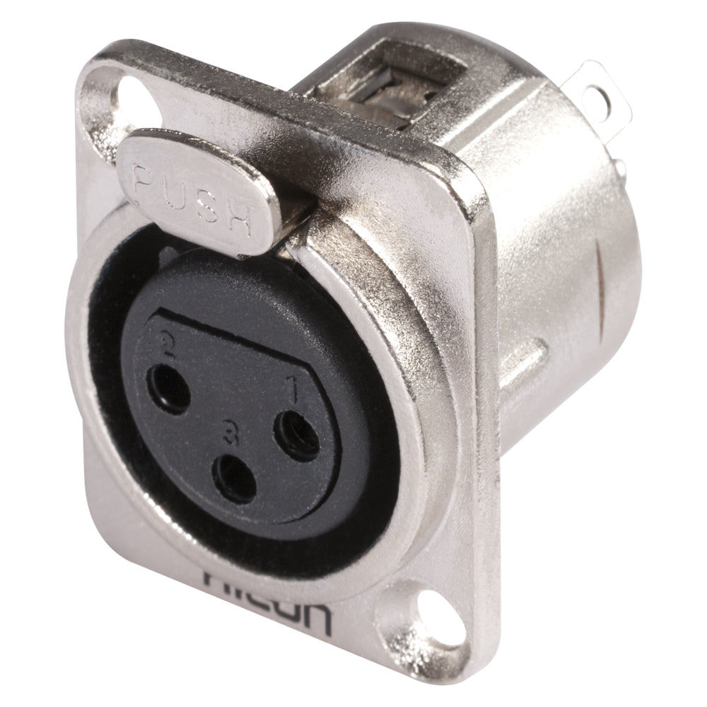 HICON XLR, 3-pole , metal-, Soldering-lizdas jungtis, nickel plated contact(s), Type D, nickel