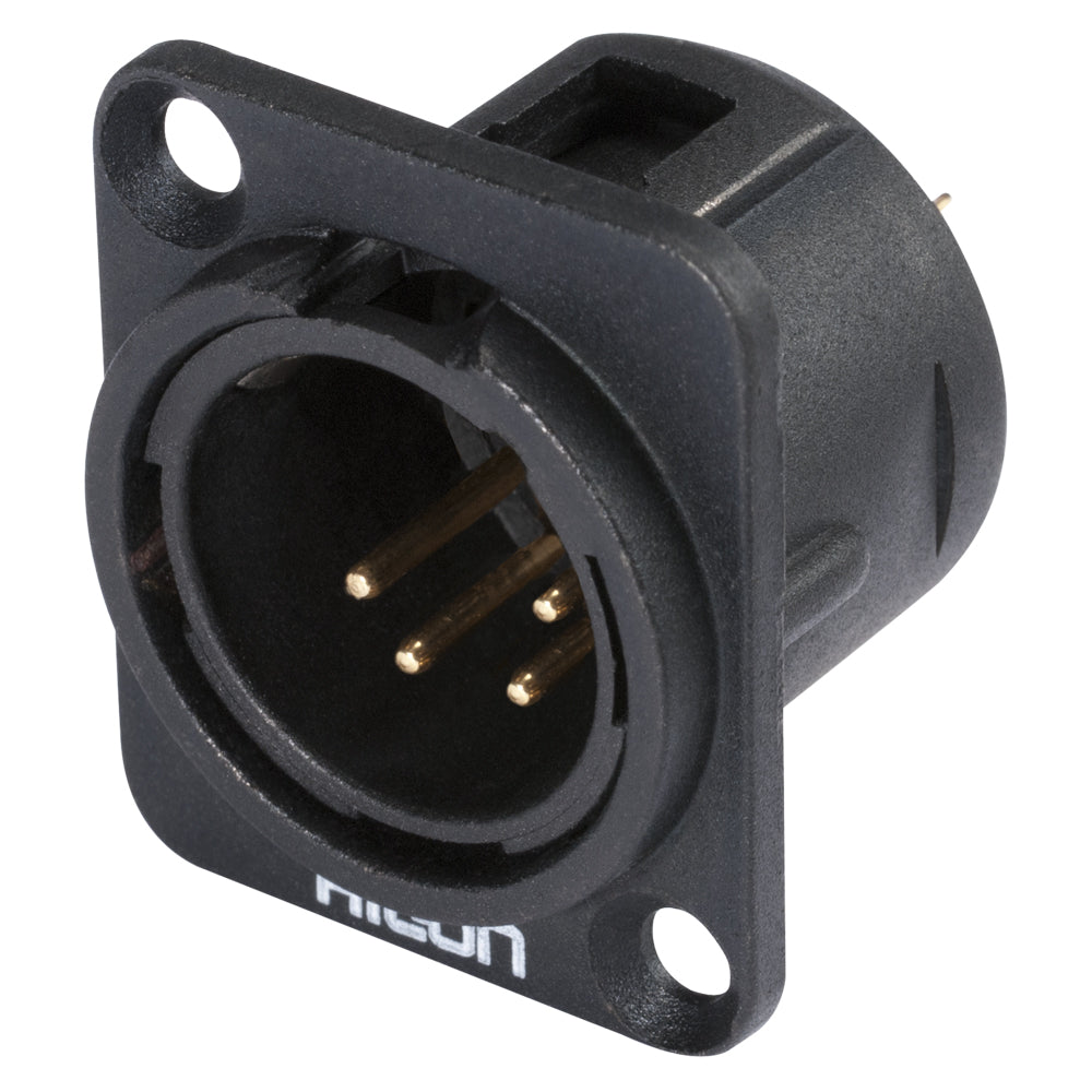 HICON XLR, 4-pole , metal-, Soldering-kištukas jungtis, gold plated contact(s), Type D, juodas