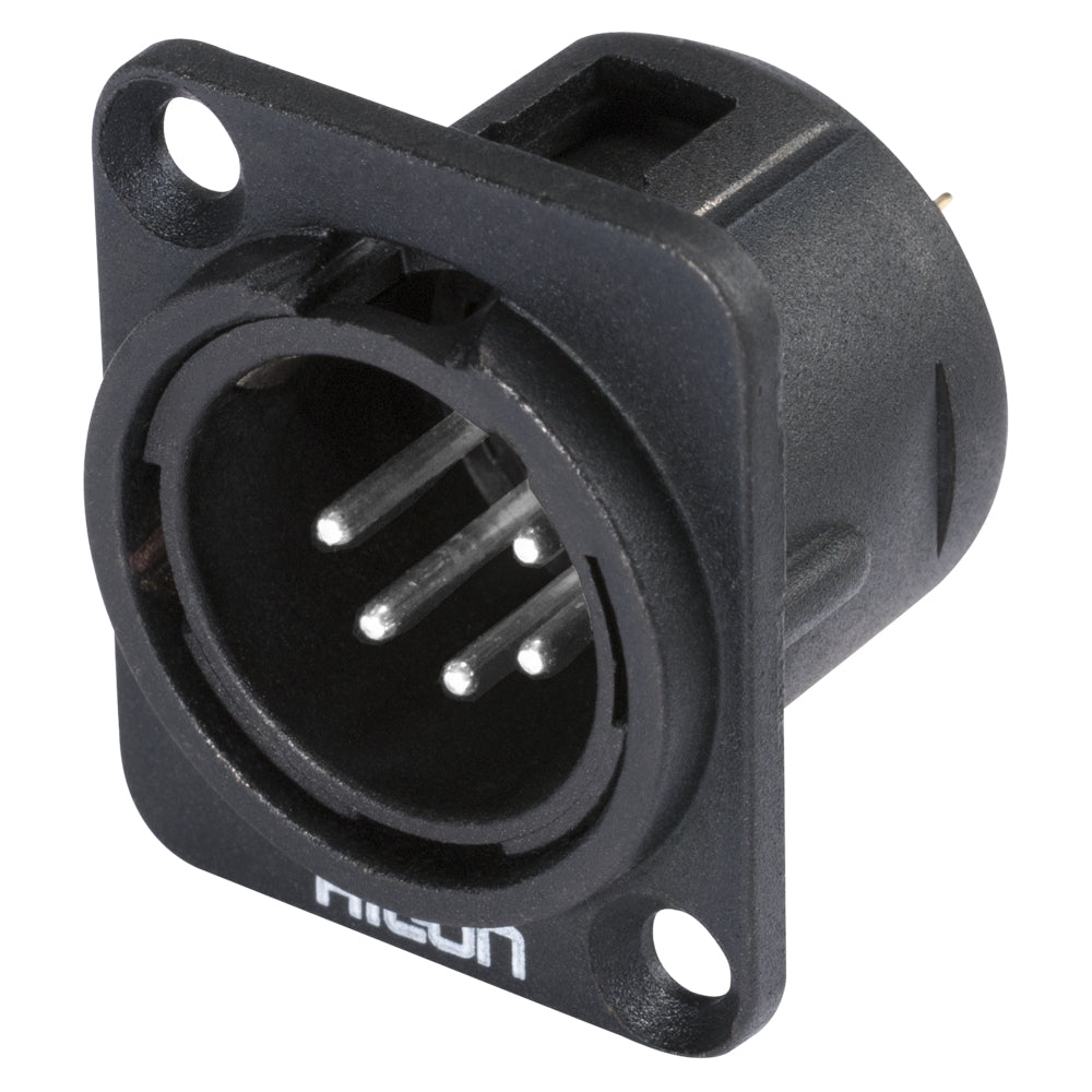 HICON XLR, 5-pol , metal-, Soldering-kištukas jungtis, sidabrinis plated contact(s), Type D, juodas