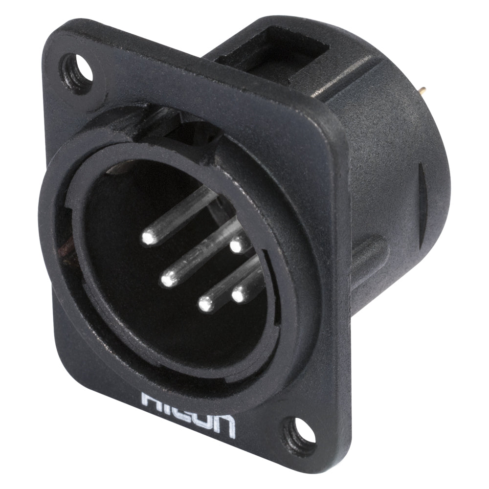 HICON XLR, 5-pol , metal-, Soldering-kištukas jungtis, sidabrinis plated contact(s), Type D M3, juodas
