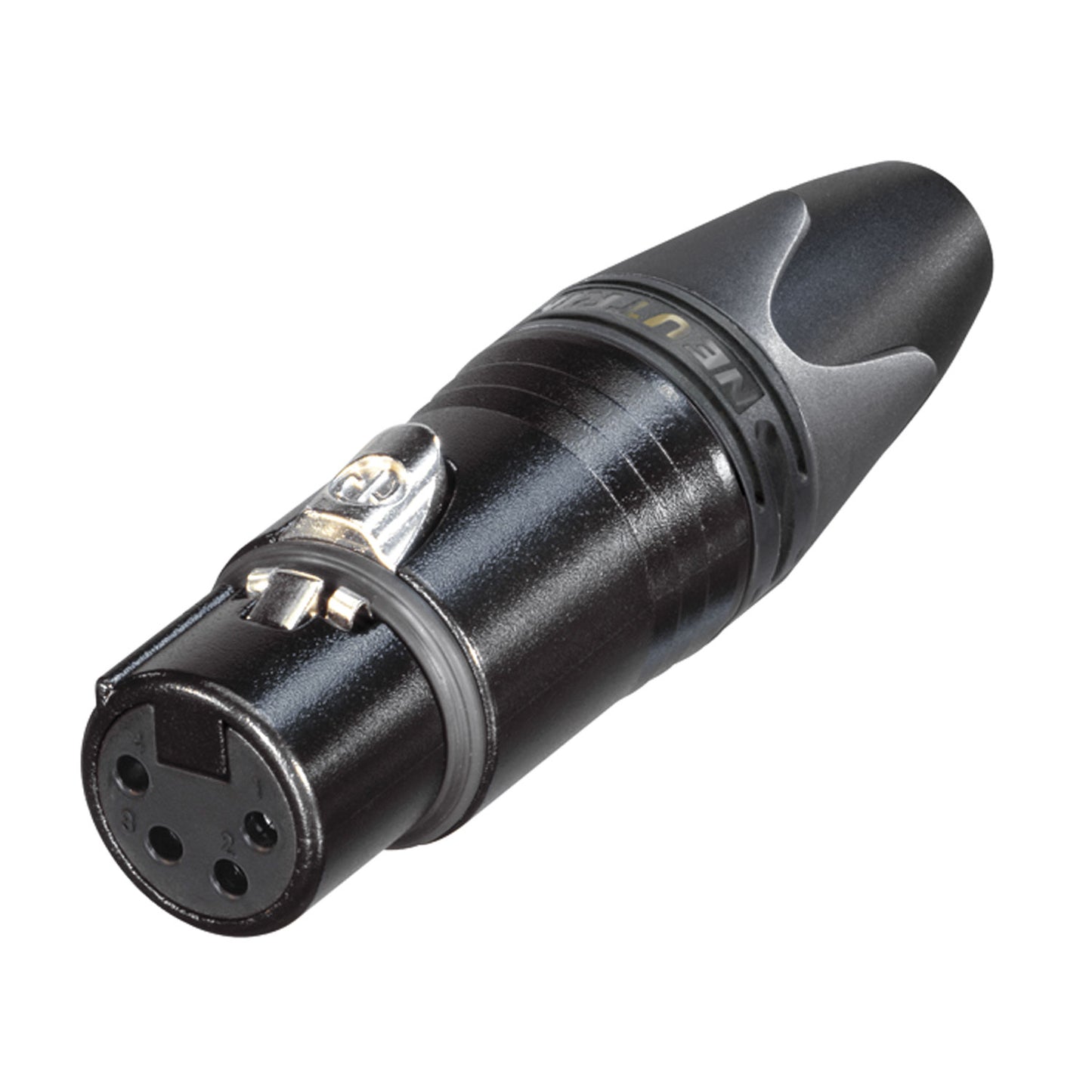NEUTRIK® XLR, 4-pole , metal-, Soldering-lizdas jungtis, sidabrinis plated contact(s), tiesi, juodas