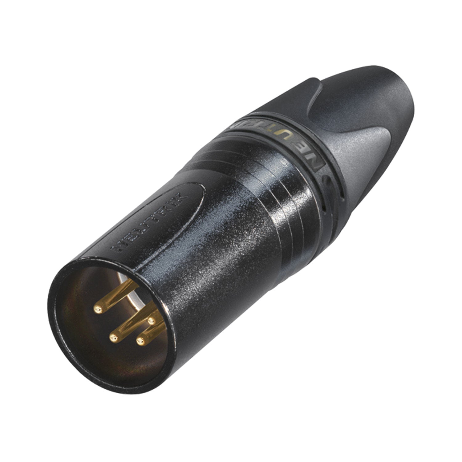 NEUTRIK® XLR, 4-pole , metal-, Soldering-kištukas jungtis, gold plated contact(s), tiesi, juodas