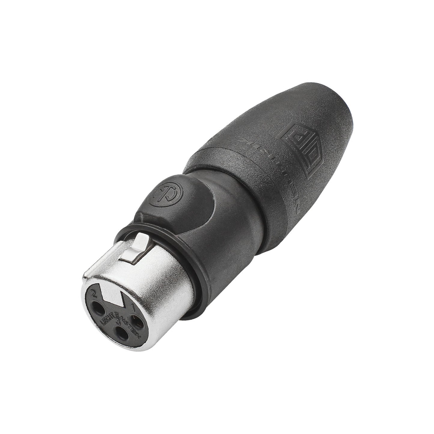 NEUTRIK® XLR, UL50E , 3-pole , metal-, Soldering-lizdas jungtis, gold plated contact(s), tiesi, nickel