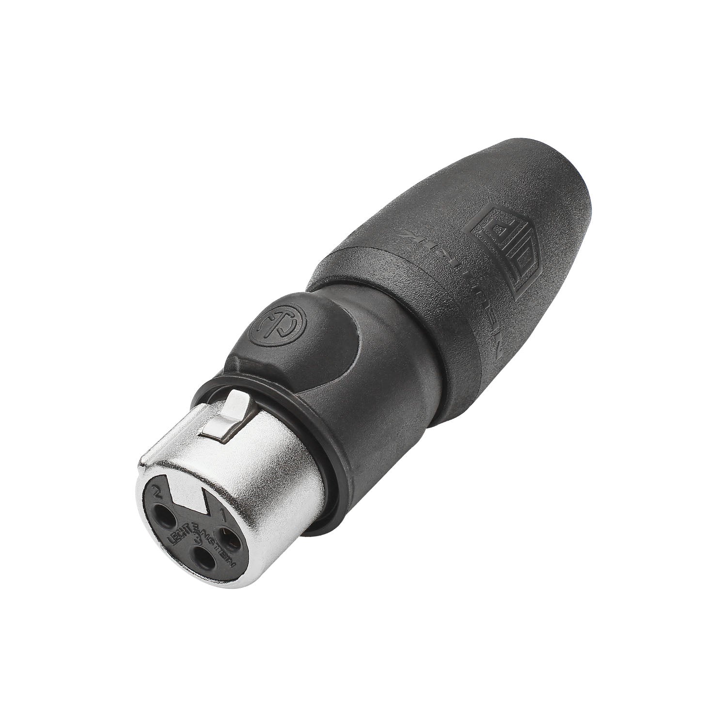 NEUTRIK® XLR, UL50E , 3-pole , metal-, Soldering-lizdas jungtis, gold plated contact(s), tiesi, nickel