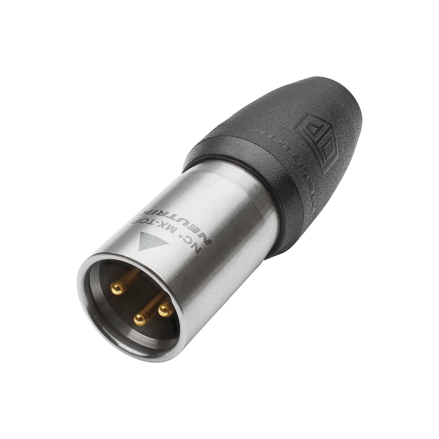 NEUTRIK® XLR, UL50E , 3-pole , metal-, Soldering-kištukas jungtis, gold plated contact(s), tiesi, nickel