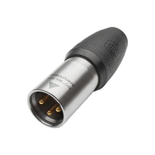 NEUTRIK® XLR, UL50E , 3-pole , metal-, Soldering-kištukas jungtis, gold plated contact(s), tiesi, nickel