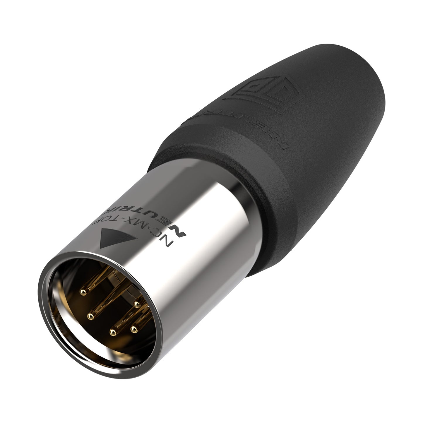 NEUTRIK® XLR, UL50E , 5-pol , metal-, Soldering-kištukas jungtis, gold plated contact(s), tiesi, nickel