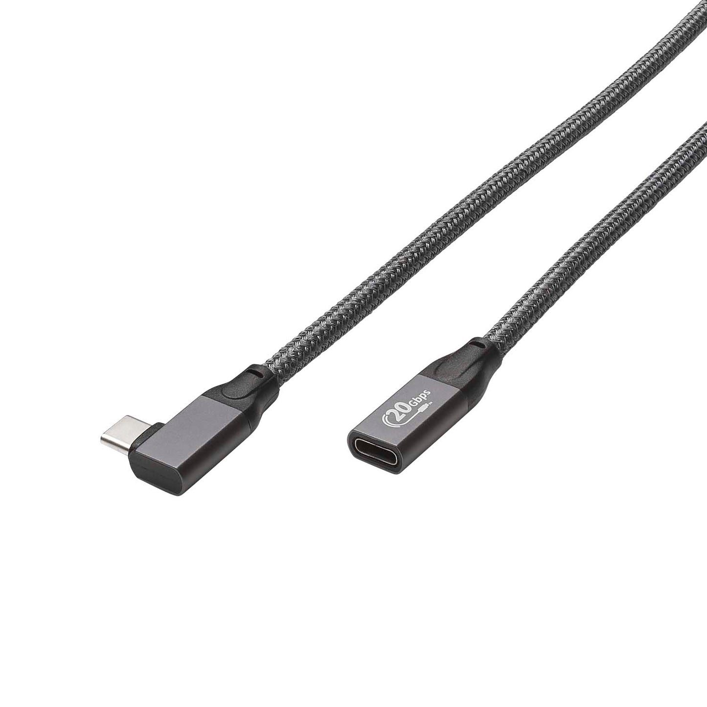 USB 3.2 x 2 connection cable 20Gbps, type C male 90° angled type C female