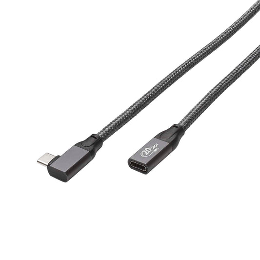 USB 3.2 x 2 connection cable 20Gbps, type C male 90° angled type C female